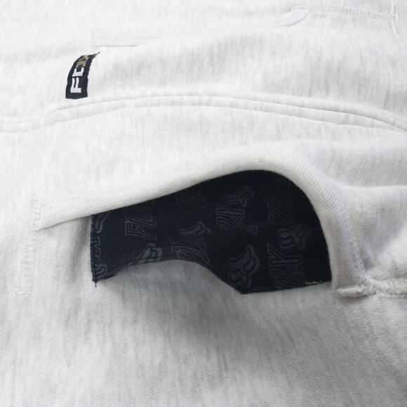 Motocross embroidered light gray Fox Racing Zip up hoodie jacket men's sz small - Picture 7 of 13